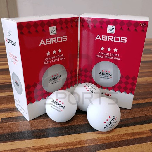 Bola Tenis Meja ABROS ITTF Approved 40+ Pingpong Ball Made in Korea