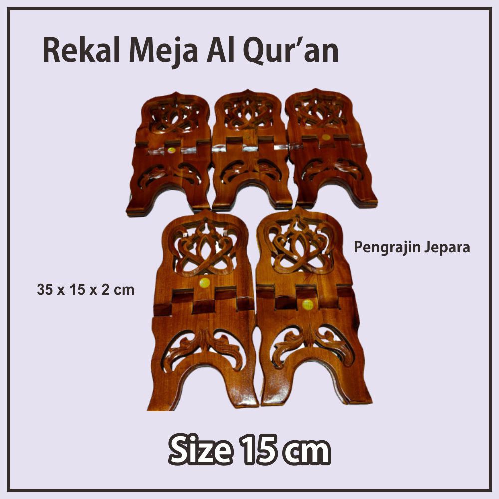 Rekal Dudukan Alquran Meja Lipat Quran Motif Kubah Ukuran 15 Cm