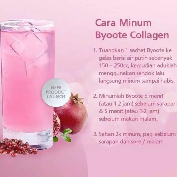 Byoote Collagen Original 1 Box BPOM  Pemutih Badan Alami Herbal Serbuk 16 Sachet Halal