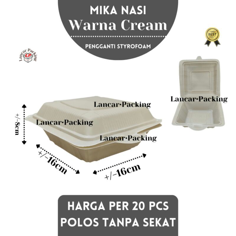 Meal Box MD 7 (Merak) kotak polos per 20 pcs / Meal box plastik polos MD07