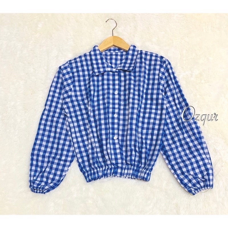 Kemeja Atasan Wanita Lengan Besar Modena Felice Katlina Lucia-FULLY NAVY