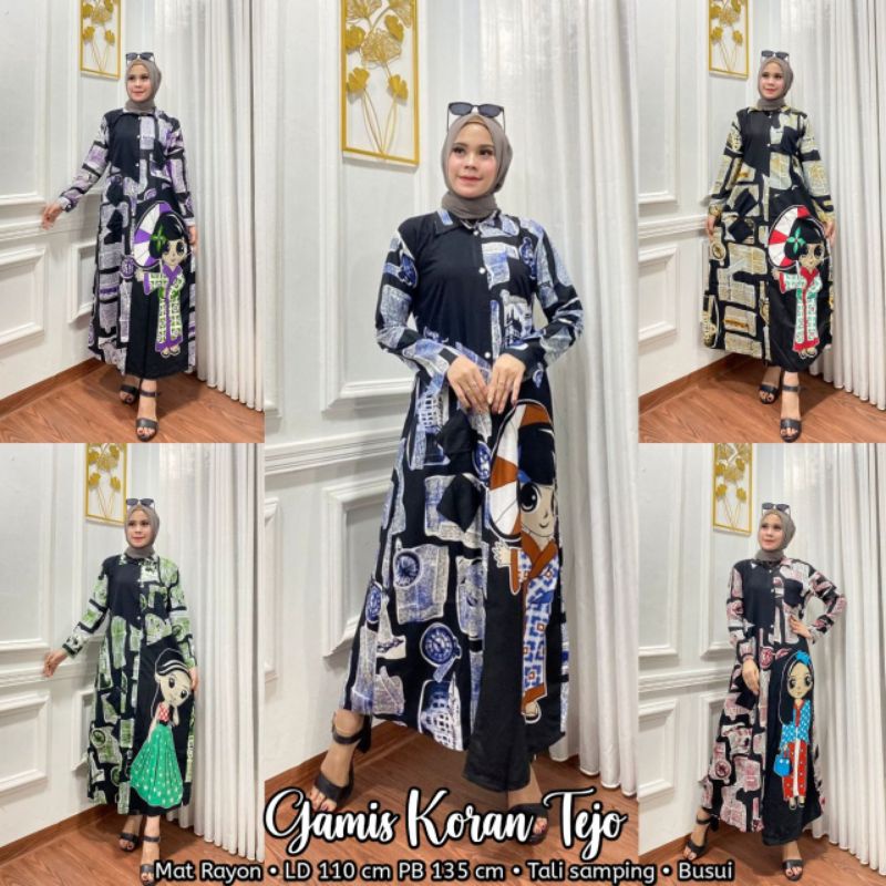 Gamis Koran Tejo Pakaian Muslim Wanita Longdres Rayon Busui