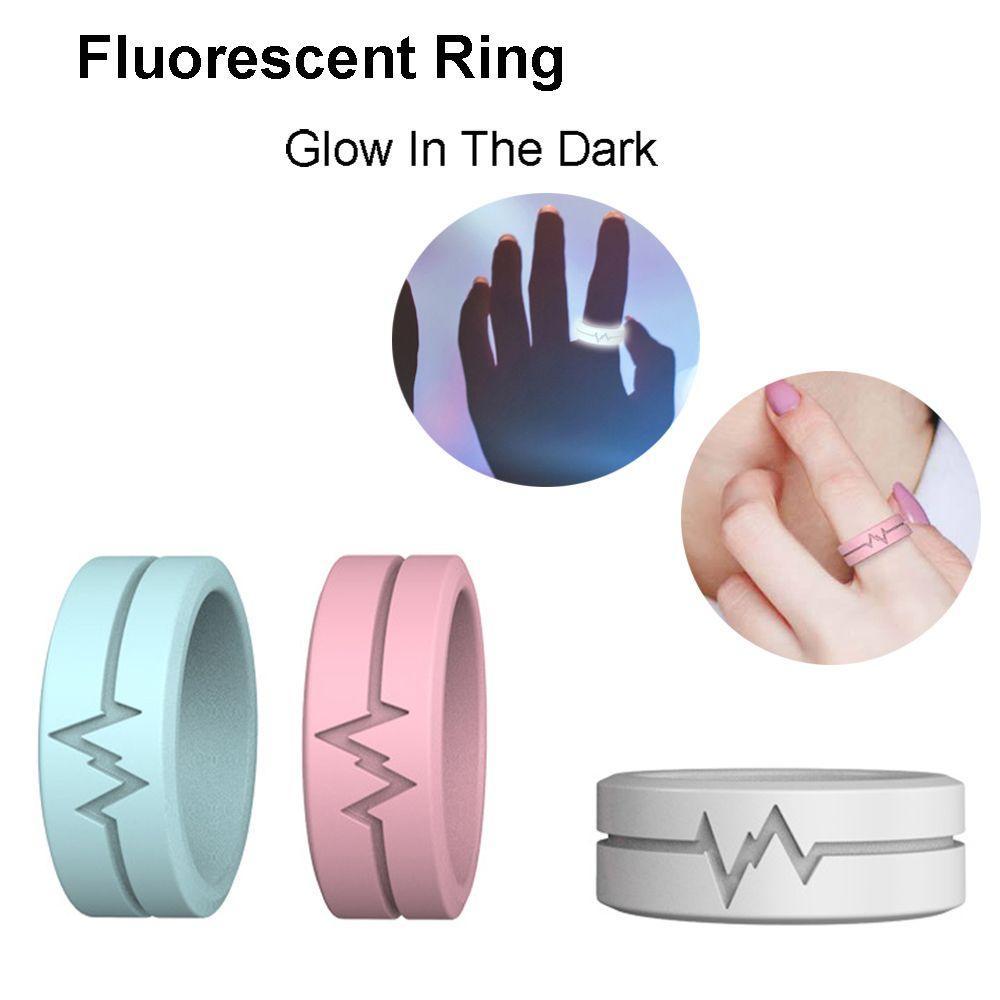 Top Luminous Silicone Ring Trendy Camping Finger Ring Band Ulang Tahun Pernikahan Pesta Glow In The Dark