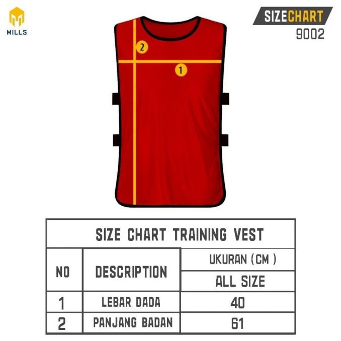 Rompi Training Mills / Rompi Futsal Mills / Rompi Sepak Bola Mills Training Bibs 9002