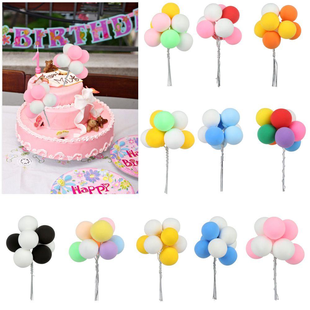 R-flower 8PCS Balon Hiasan Kue Hadiah Selamat Ulang Tahun Pesta Pernikahan Perlengkapan Dessert Ornamen