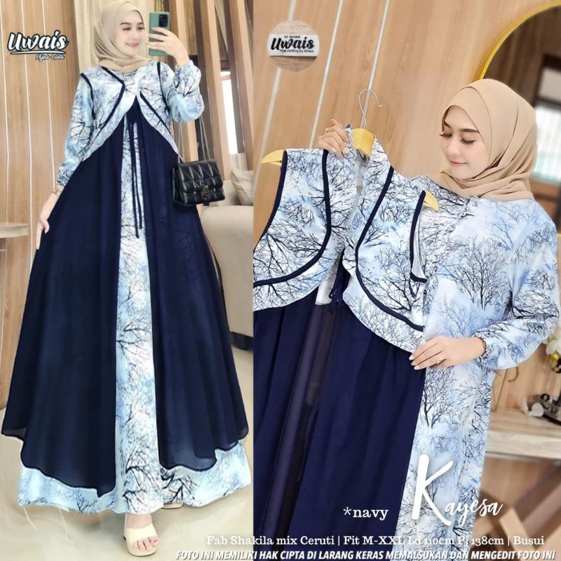 GAMIS MAXY KAYESA ( INNER + OUTER ) BUSUI ORI BERLABEL BY UWAIS