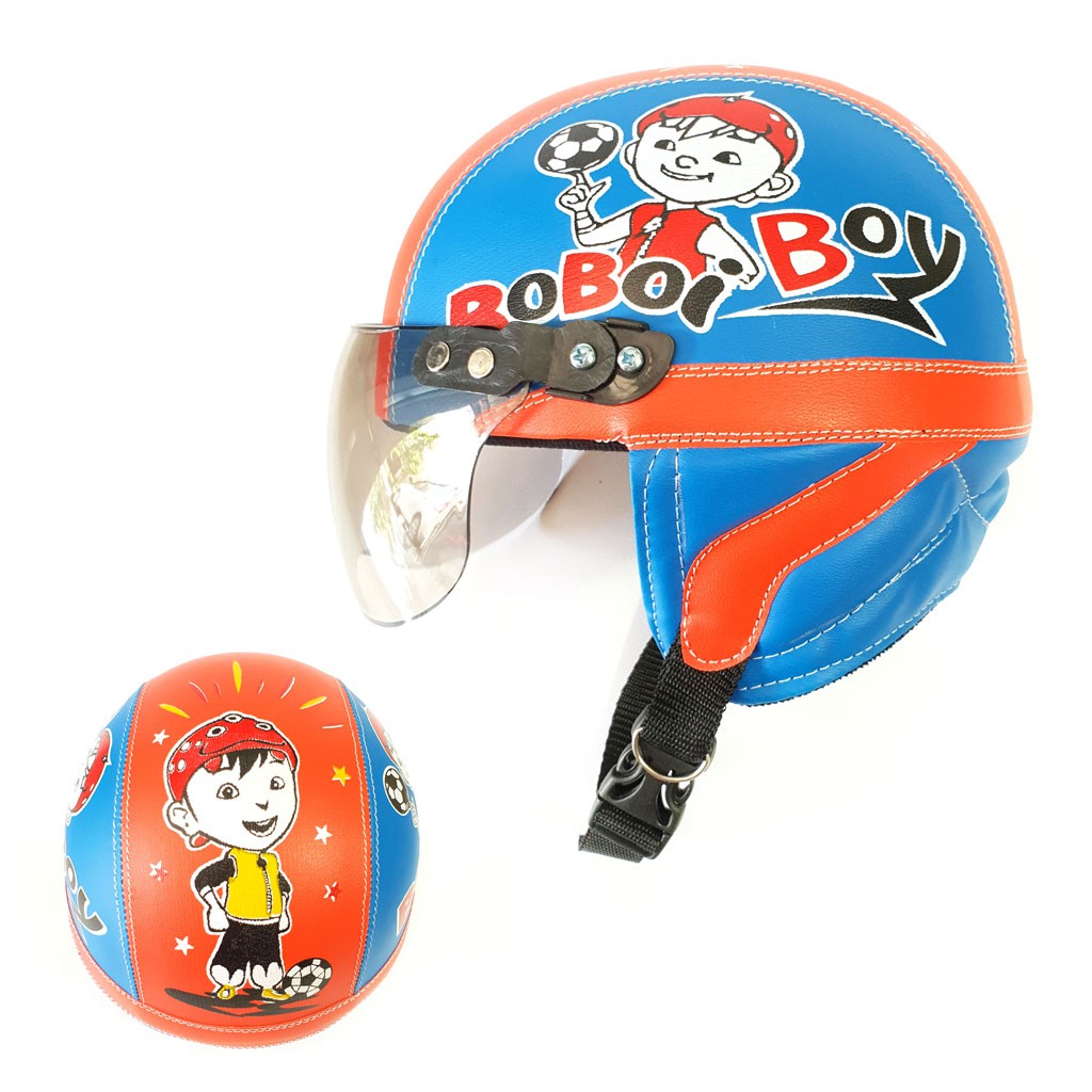 Helm Anak RETRO BOBOIBOY Murah Murah / Helmet Non SNI / Helm Karakter Kartun Lucu / Helm Anak Cowok Laki Laki 1 2 3 4 5 Tahun