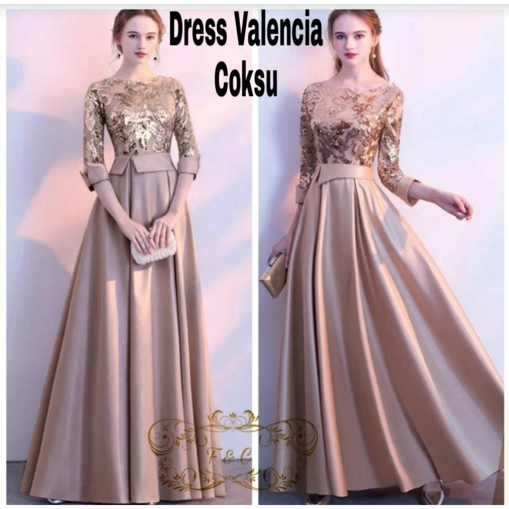3 UKURAN M L XL DRESS VALENCIA FASHION PAKAIAN WANITA GAMIS MAXY FEHM