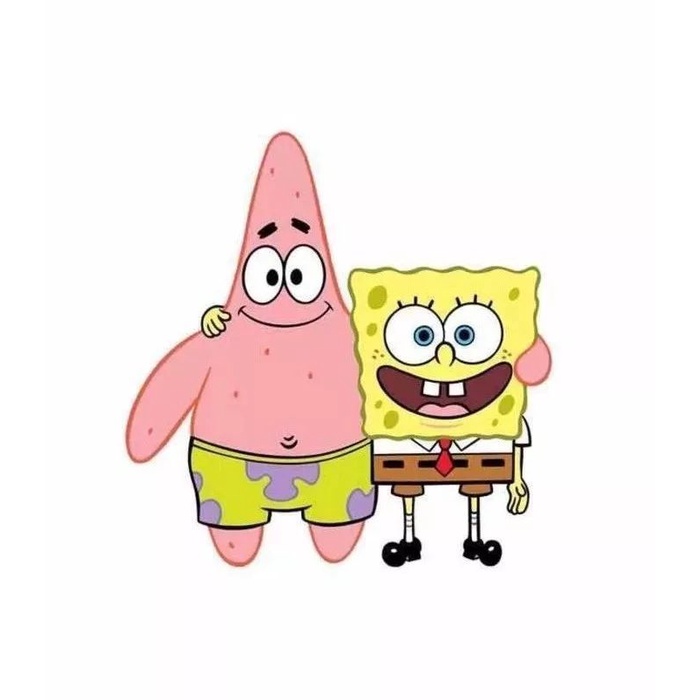 Kalung Rantai Dengan Liontin SpongeBob SquarePants BFF Friends Untuk Pasangan / Pria / Wanita