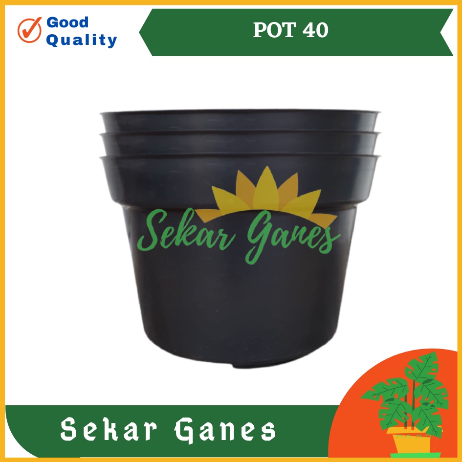 3pcs Pot Bunga 40cm Hitam - Pot Tanaman Hias Pot Jumbo 40 50 60 Cm Murah Untuk Tanaman Pot Bunga Bahan Bagus Termurah pot