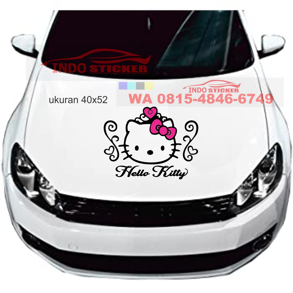 Stiker mobil animasi hello kitty stiker kap mobil brio yaris avanza jazz universal