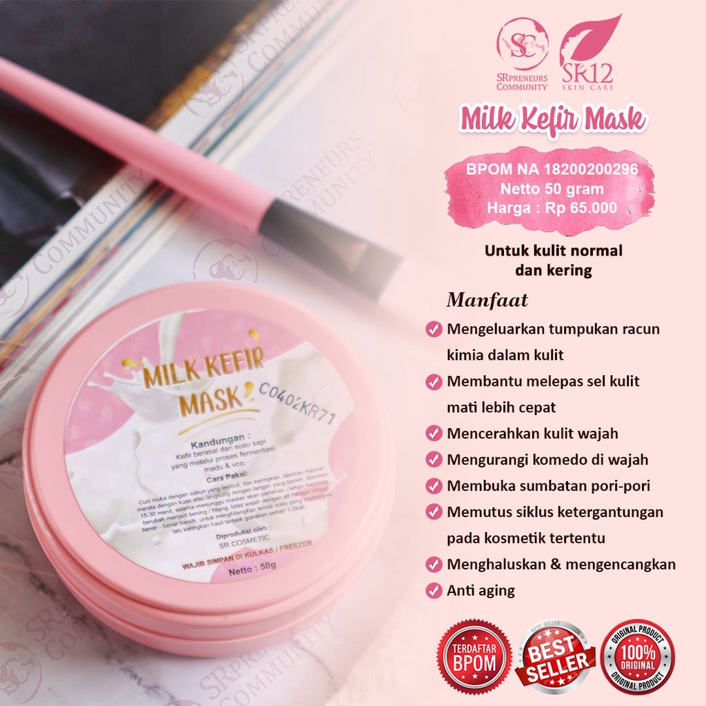 MASKER KEFIR / KEFIR MASK SR12 / ETAWA KEFIR / MILK KEFIR / COFFEE KEFIR SR12