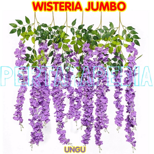 SATUAN WISTERIA JUMBO/ BUNGA PLASTIK/ BUNGA HIASAN/ BUNGA GANTUNG/ BUNGA DEKORASI/ BUNGA PALSU-2