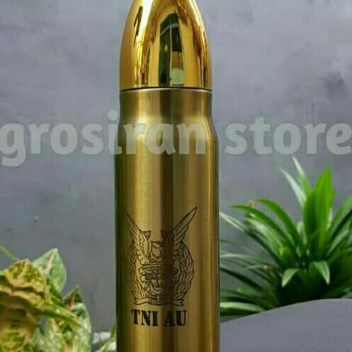 Tumbler peluru amunisi rudal botol termos gold tni au Custom logo ukir