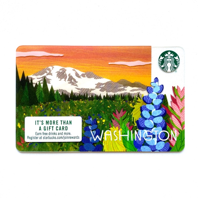 Washington Starbucks Card City State US 2018 Mt. Rainier Kartu Giftcard