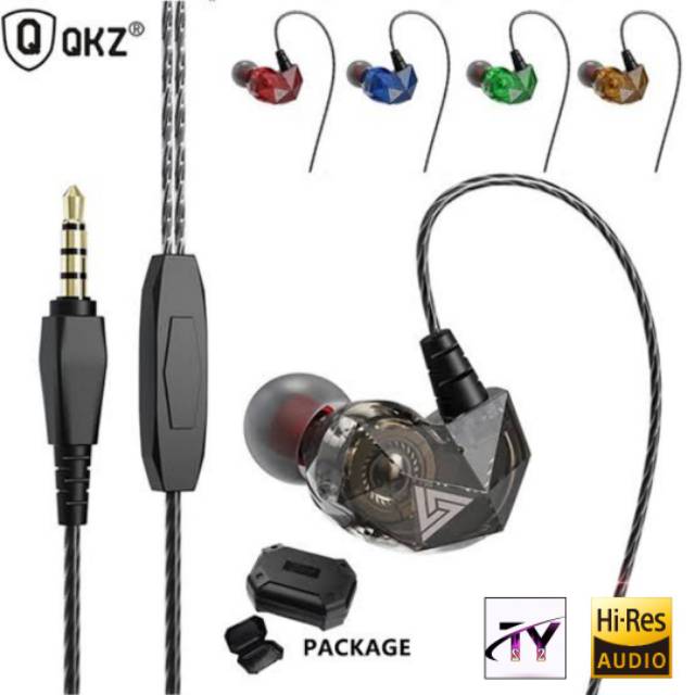 QKZ AK2 Sport Headphone with Mic In Ear Diamond Earphone HiFi