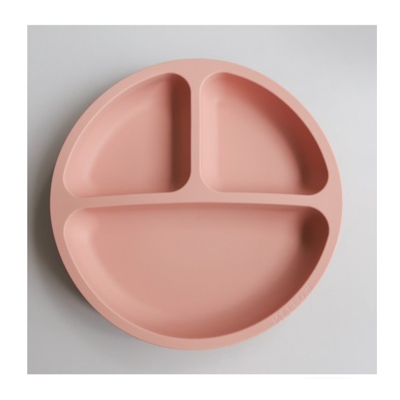Mellow piring silicone anak dengan suction - Import S'gpore - BPA Free - Peach