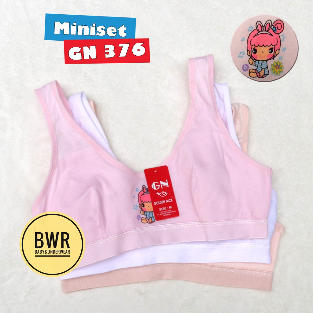 Miniset Golden Nick 376 Kancing SABLON | Miniset Remaja Perempuan Kait 2 Belakang - Bwr