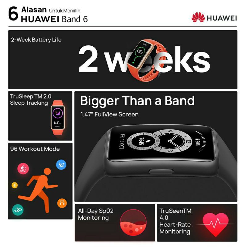 Huawei Band 6 Garansi Resmi Indonesia SpO2 Monitor Band6