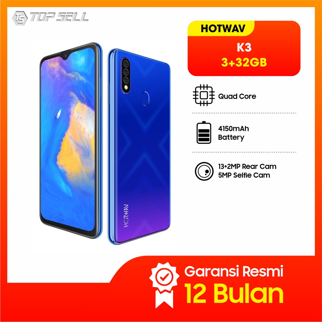 Handphone HOTWAV Pearl K3 3GB/32GB Dual SIM Card /  FHD 6.53" Fast Charging Baterai Besar