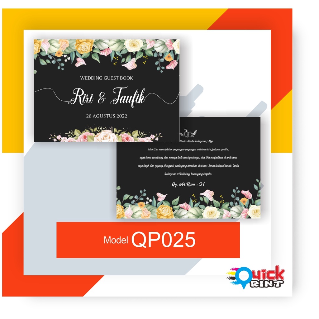 

Custom Guest Book / Buku Tamu Pernikahan / Buku Tamu Undangan MODEL QP025