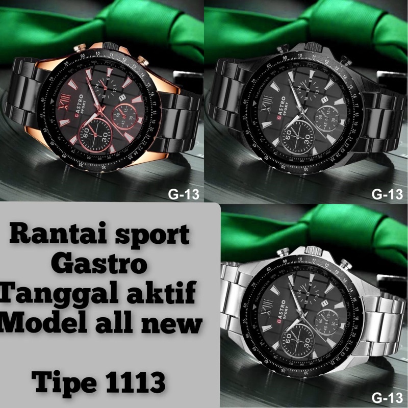 jam tangan pria GASTRO SPORT -1113 original tgl aktif
