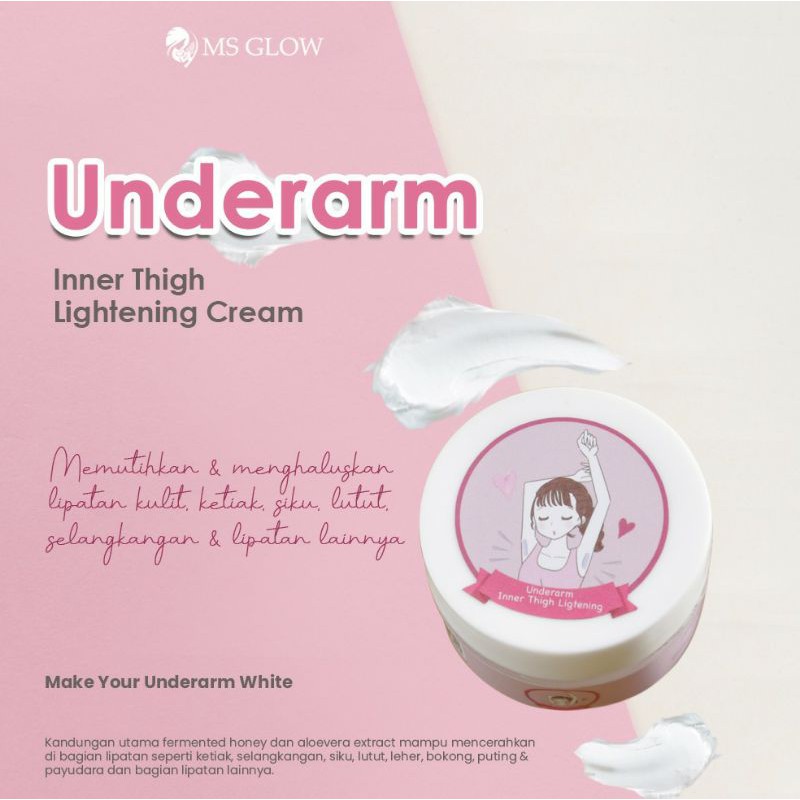 Underarm Ms Glow krim pemutih ketiak lipatan