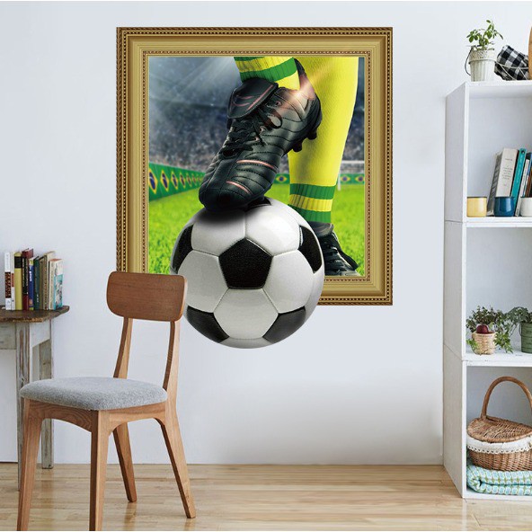 wallstiker 3d / stiker bola 3d / stiker dinding sepak bola - K01
