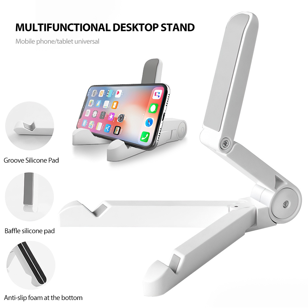 Bracket Stand Mount Meja Lipat Portable Adjustable Bentuk Segitiga Untuk Handphone / Tablet / Komputer