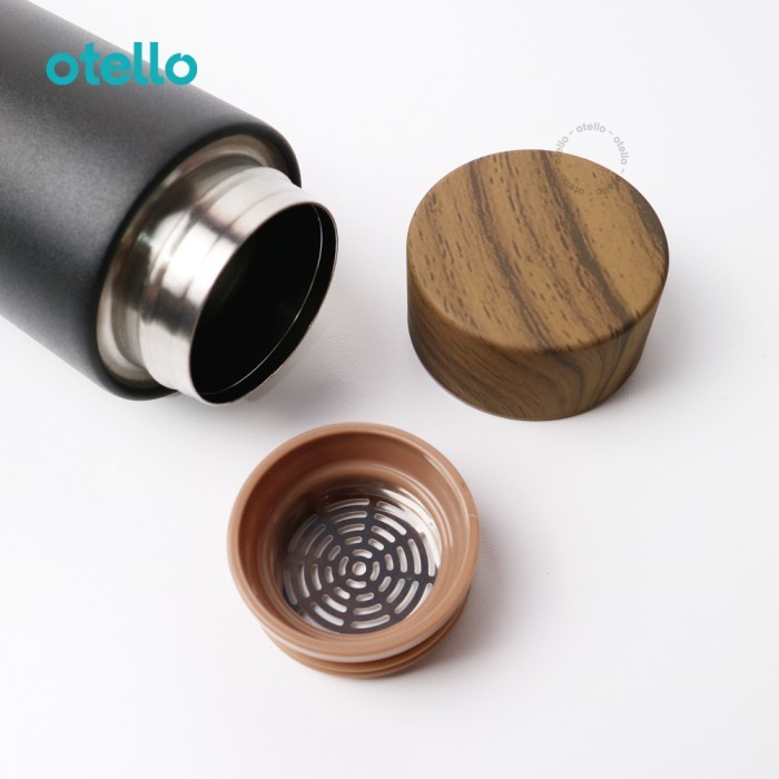 Otello - Custom Tumbler Alwood Botol Minum 400ml Tutup Kayu Grafir Tambler Tumblr  Wooden Premium Tamblr