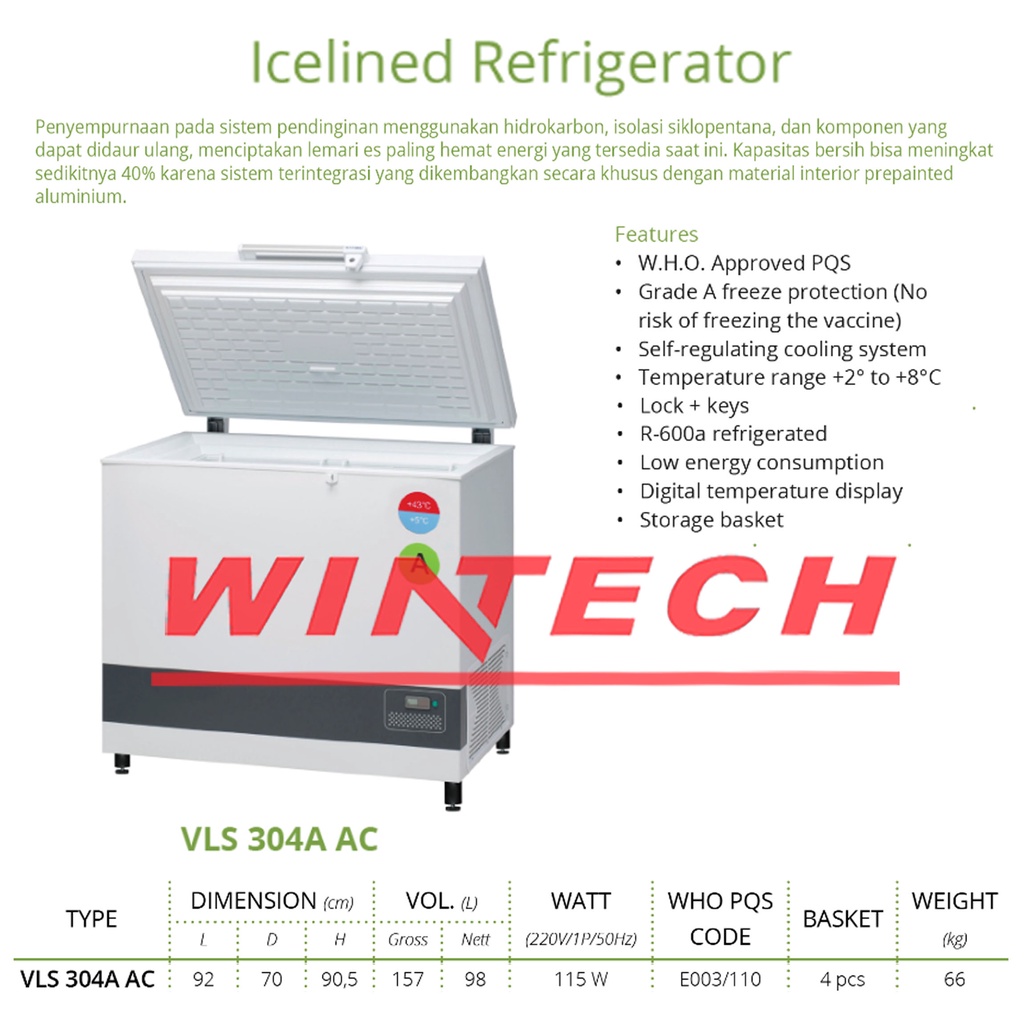 GEA VESTFROST VLS-304A-AC Vaccine Cooler - Kulkas Penyimpanan Vaksin