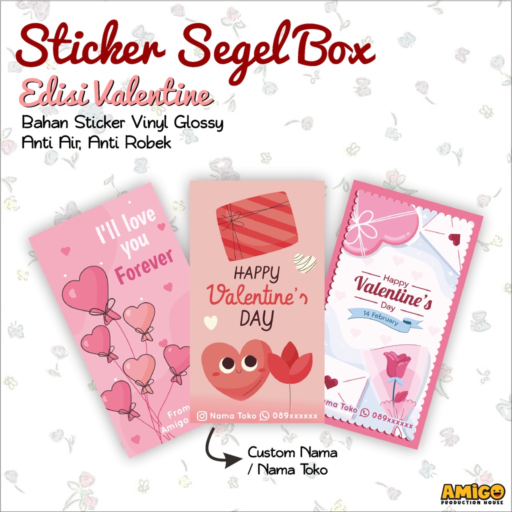

Sticker Segel Box Edisi Valentine Sticker Hampers Sickjer Kado Custom Lucu