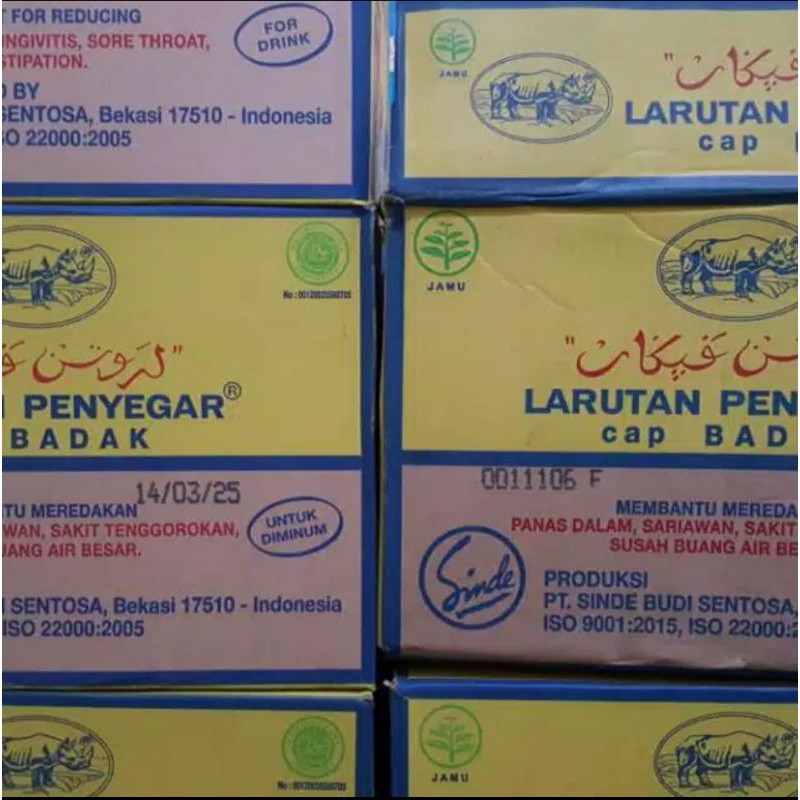 

Larutan cap badak 500ml dus isi 24 btl