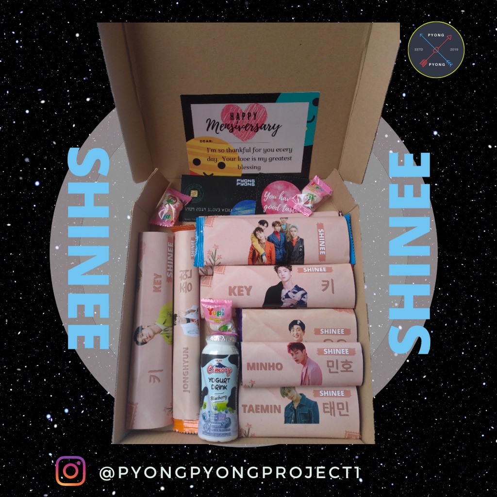 

Snack box/Gift box KPOP SHINEE / Hampers /Kado Ulang Tahun / Kado Wisuda / Kado Anniversarry/ SHINEE