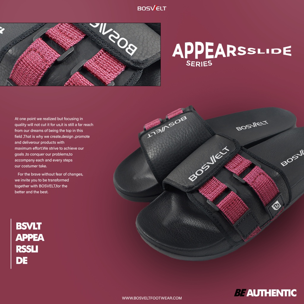 Sandal Pria Premium Karet Bosvelt Appearsslide Maroon