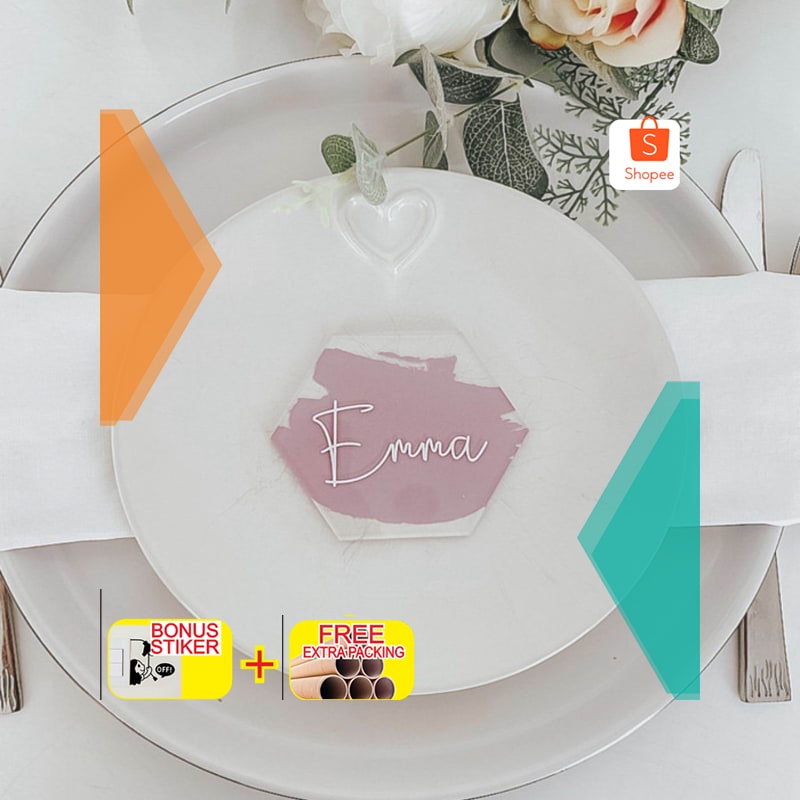 

Promo Acrylic Tag Brush | Hiasan Hampers | Label Akrilik Custom Elegan