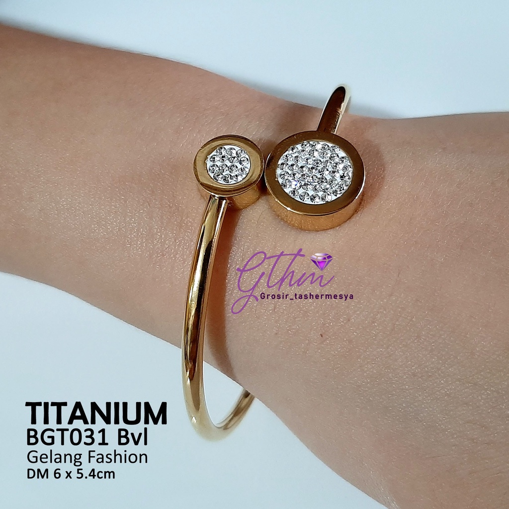 Gelang Titanium Branded BVL Perhiasan Fashion import Premium Anti Karat Simple Fashionable BGT031 GTHM