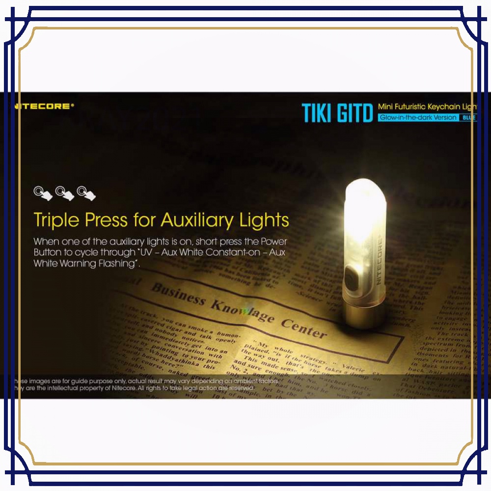 TIKI GITD Senter LED Glow In The Dark OSRAM P8 300 Lumens