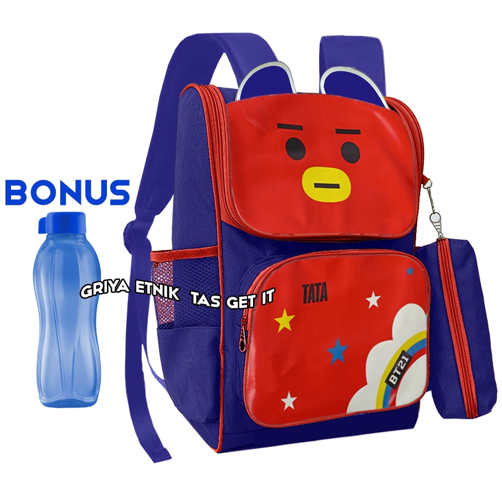 Tas Anak Perempuan SD BT 21 Gratis Botol Minum Dompet Tas Ransel Sekolah Tata RJ Chimmy Koya Tas Gendong Anak