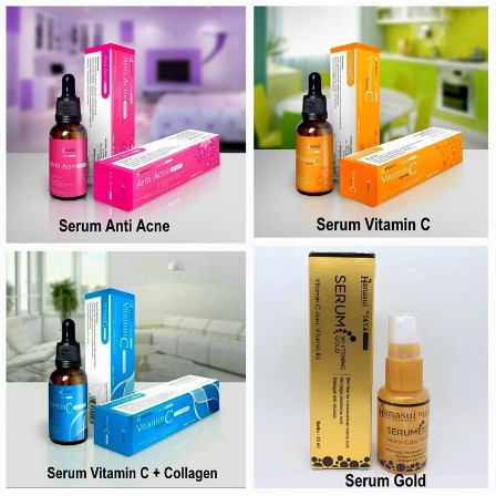 SERUM WAJAH VITAMIN C / COLLAGEN / ANTI ACNE / WHITENING GOLD 20 ML