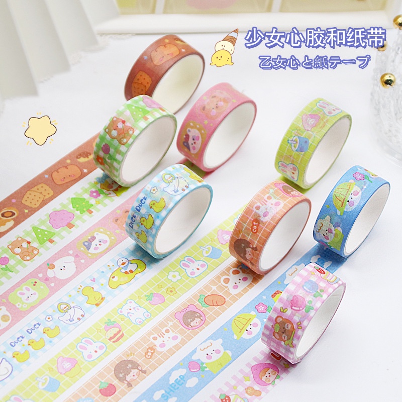 

[LBS] Washi Tape Dekorasi Kartun Lucu Berwarna BUJO Scrapbook