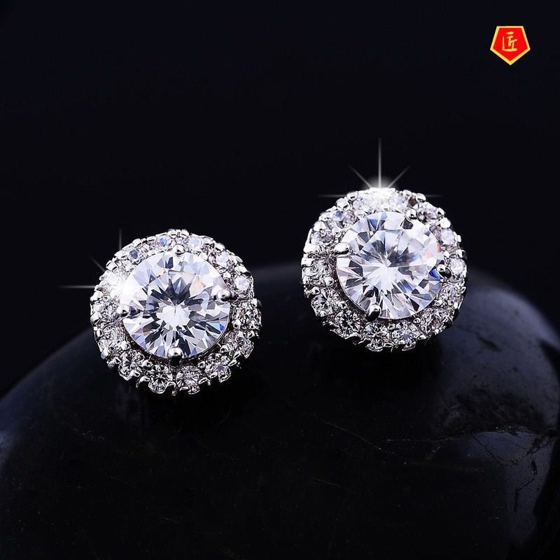 [Ready Stock]Classic Fashion Inlaid Diamond Earrings