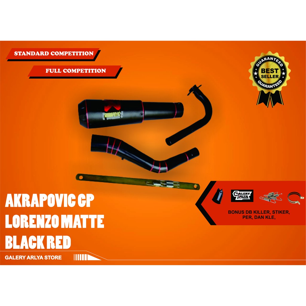 Knalpot racing mio j-mio m3-mio soul gt-mio z Akrapovic gp lorenzo matte black red original