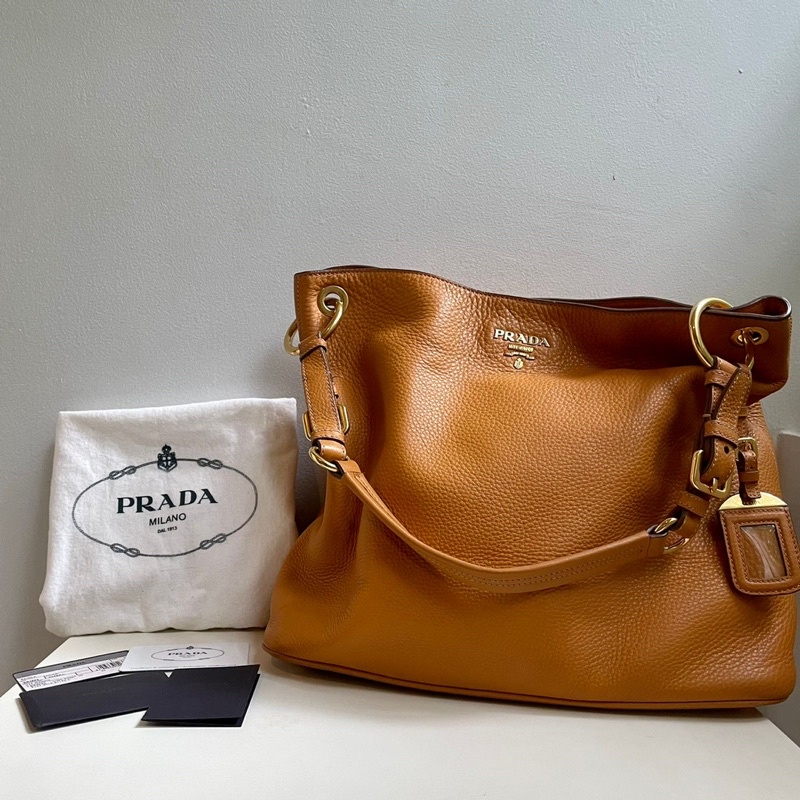 Preloved Prada Vitello Daino Shoulder Bag