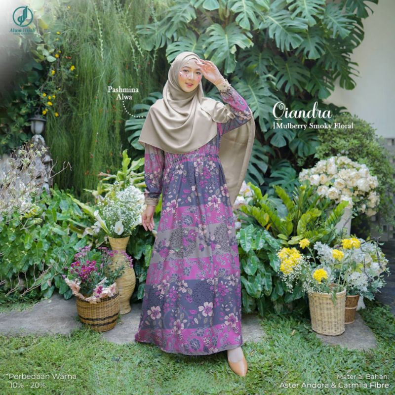 GAMIS QIANDRA NON SET {Tanpa Hijab } • ORIGINAL ALWA HIJAB