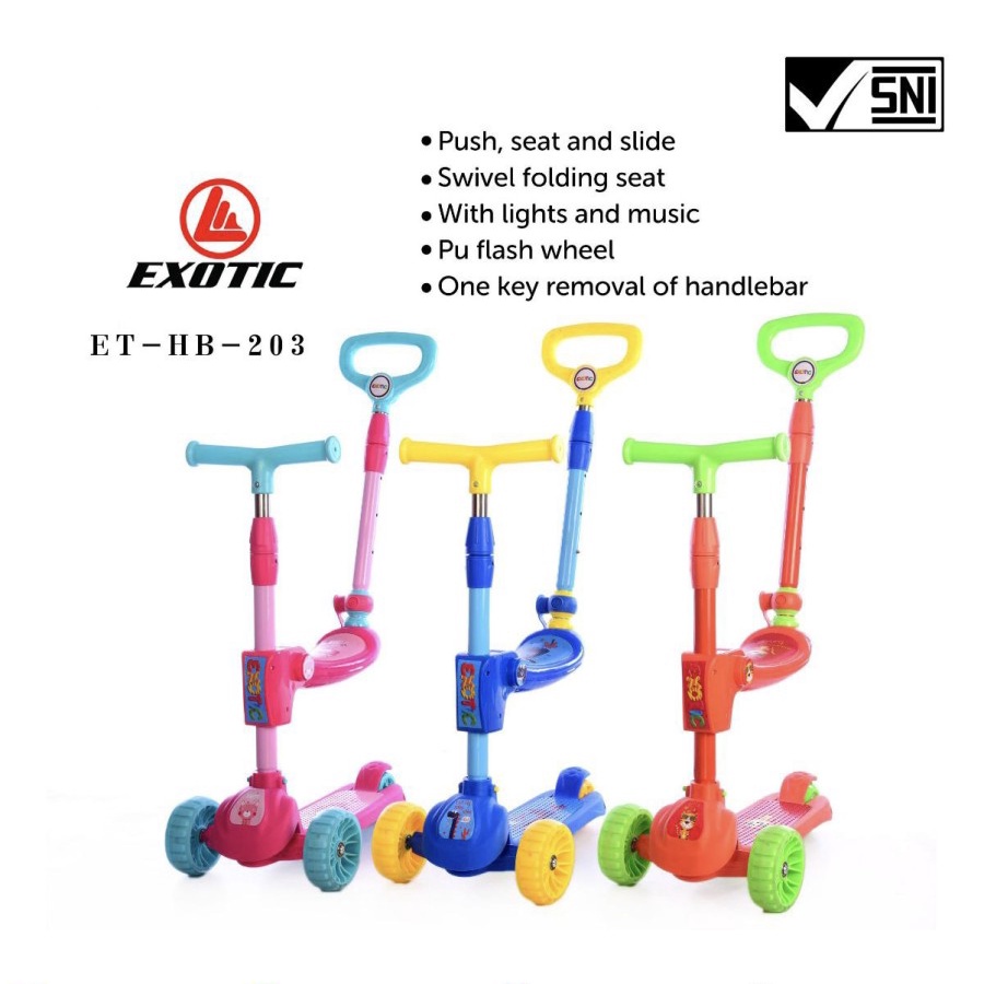 Scooter Anak Otoped EXOTIC ET-HB-001 ET-HB-008 ET-HB-009 ET-HB-011ET-HB-203 ET-HB-207 Bisa Dilipat Praktis