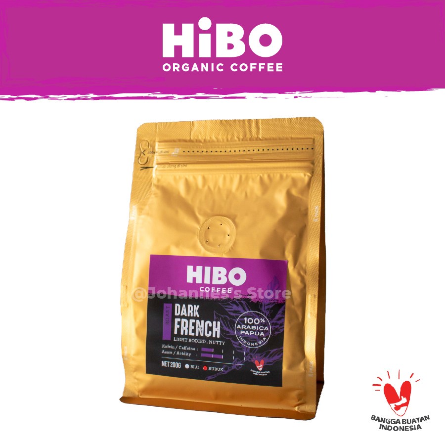 

Kopi Organik Hibo Dark French 200gr