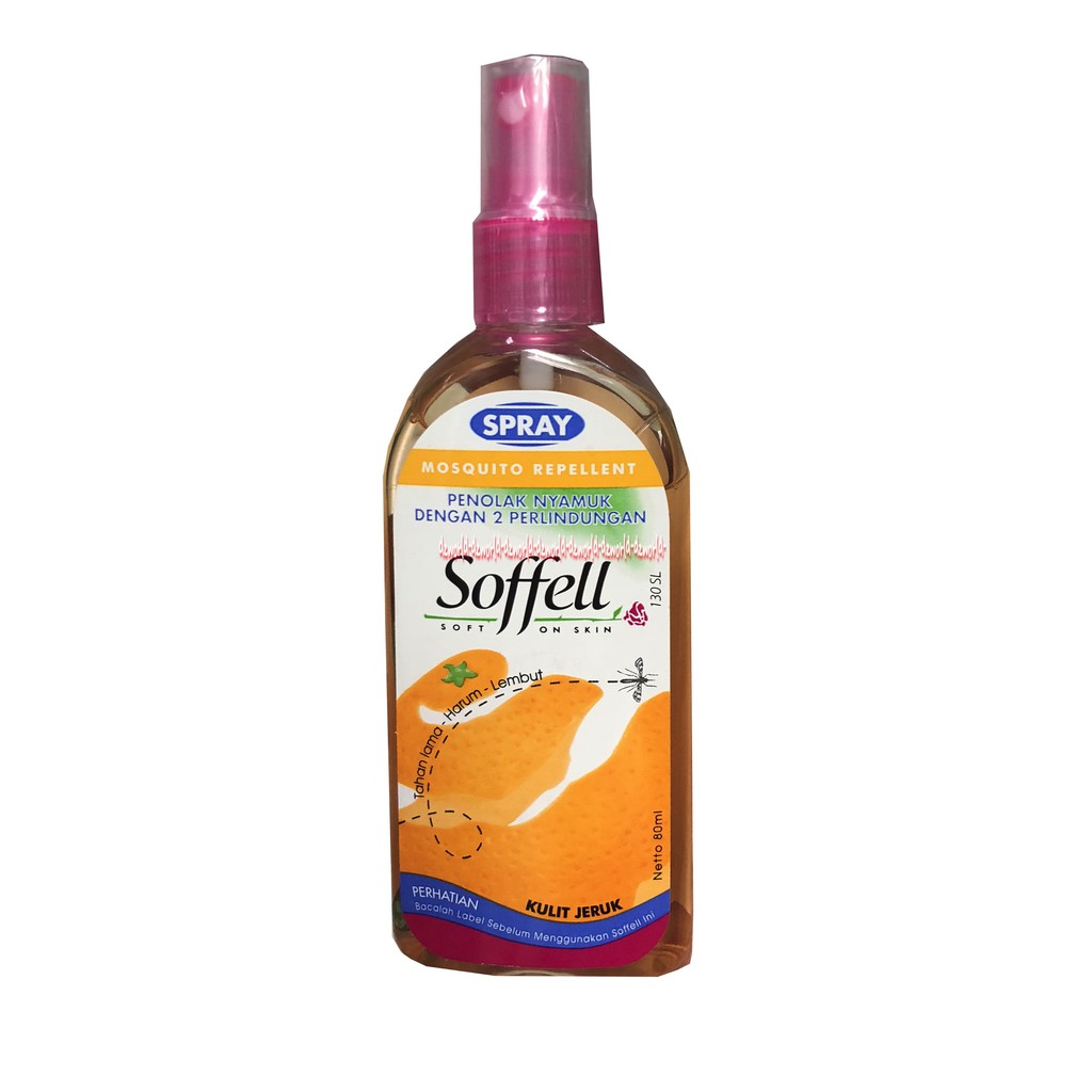 Soffell Spray Mosquito Repellent Cairan Penolak Nyamuk Aroma Kulit Jeruk 80mL