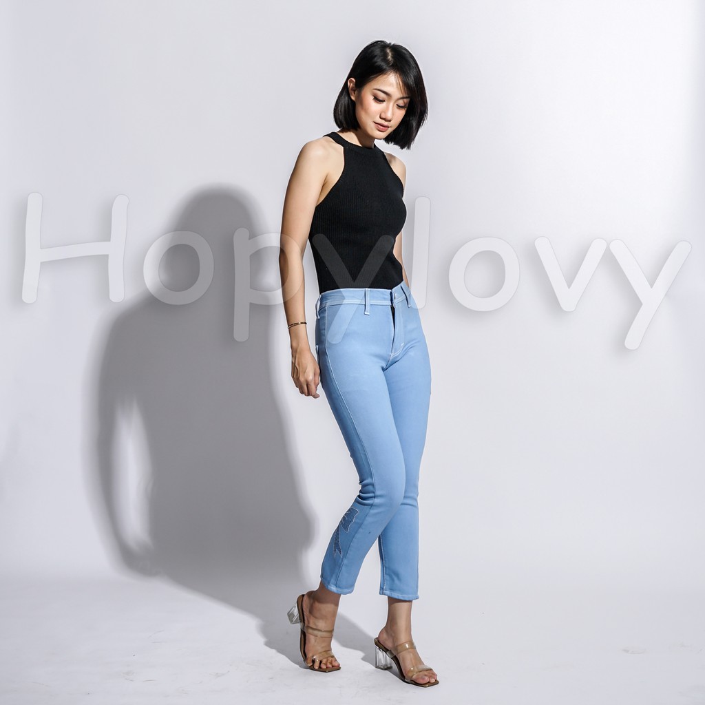 HOPYLOVY Tanktop Kerah Rajut Knit Top Wanita Abel