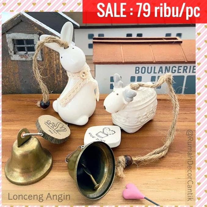 Windchime Kelinci 1Pc Lonceng Angin Keramik Rusa Scandinavian Home